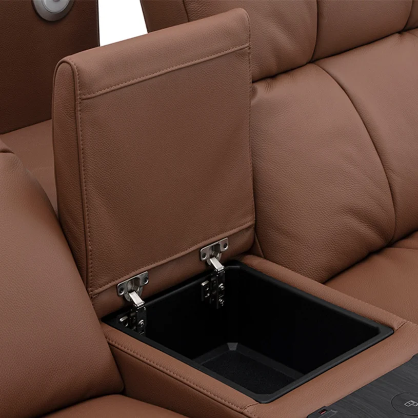 Bioscoopstoel met opbergvakken en USB-opladen