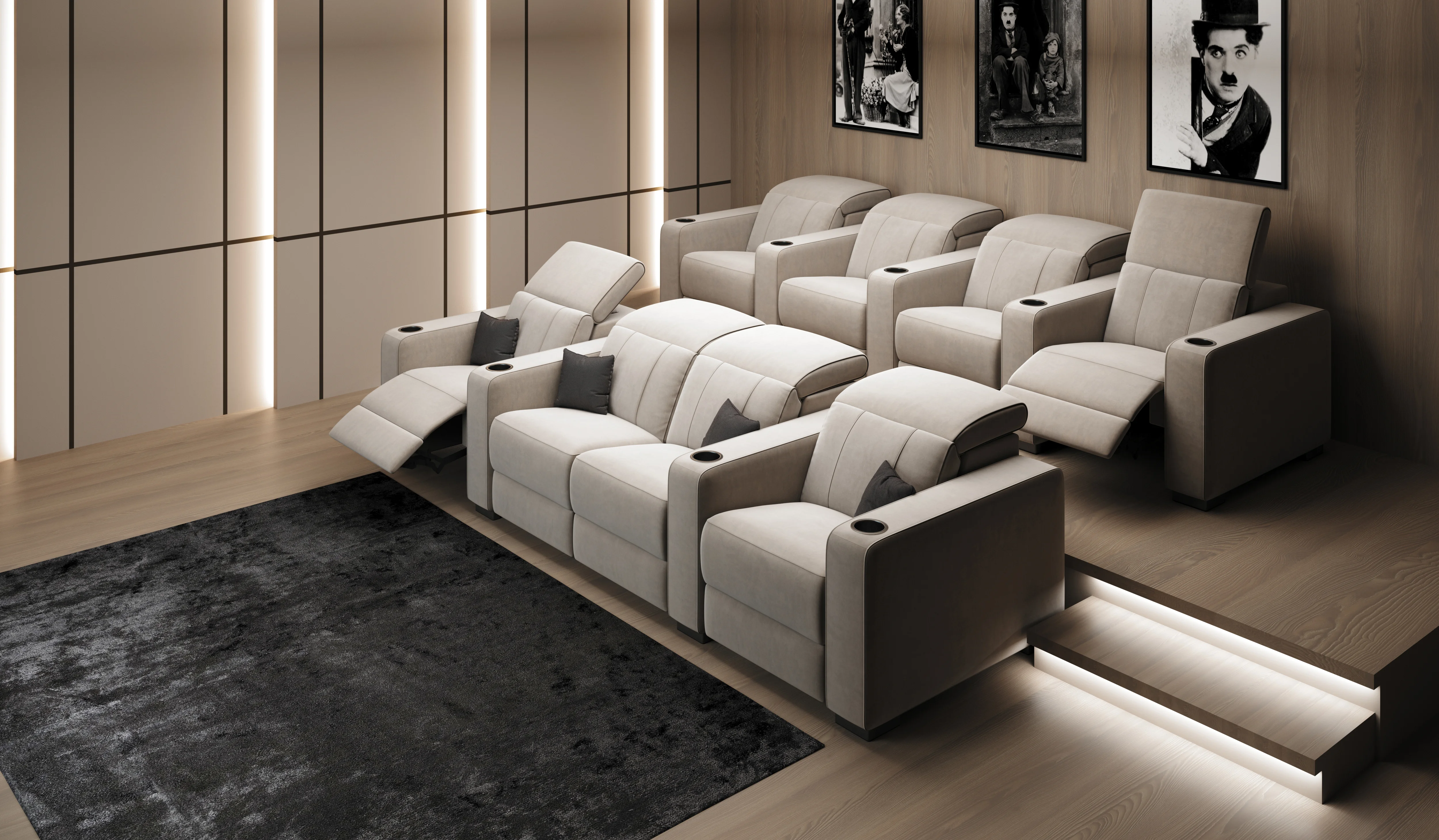 Luxe thuisbioscoop met premium stoelen